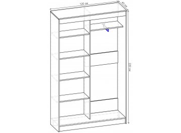 Шкаф-купе Стандарт Комбо 2.1 ШК.004.1200-19
