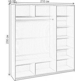 Шкаф-купе Траст СШК 2.210.70-13.13.13