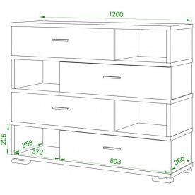 Комод Домино СБ-40/4 Ш-Ч