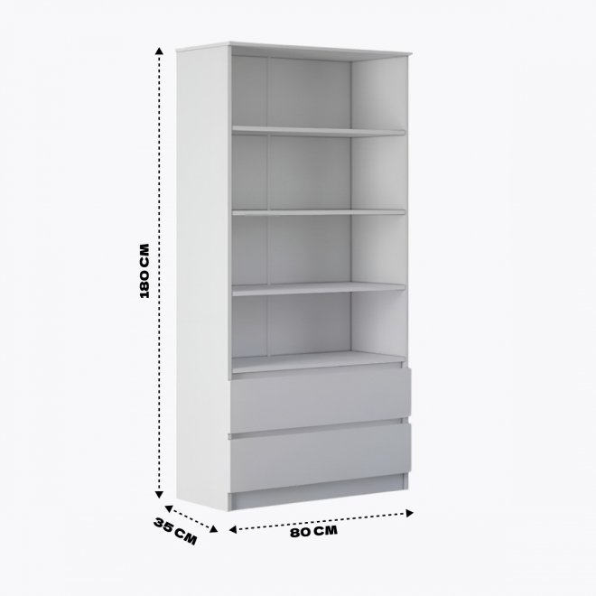 Стеллаж Мальм 80 два ящика белый