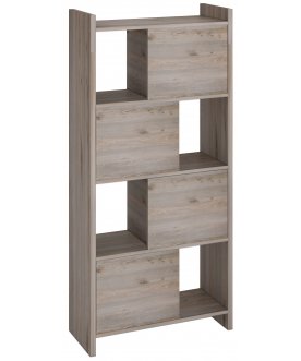 Офисный стеллаж с дверцами 152 см белый