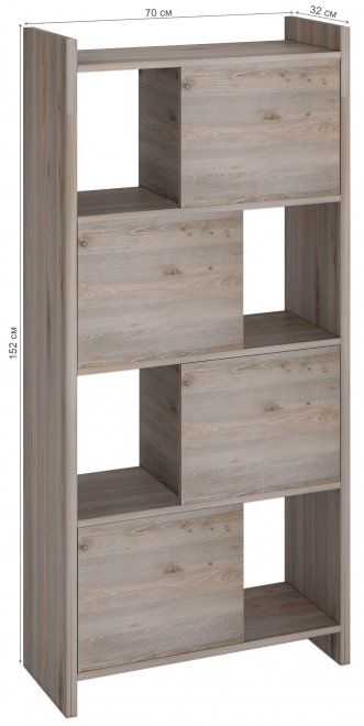 Стеллаж с дверцами 152 см нельсон