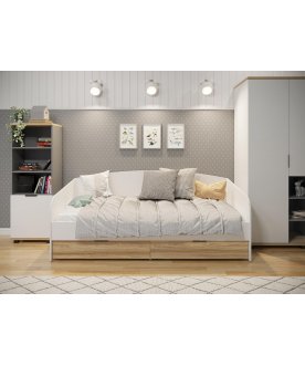 Книжный шкаф Скайлайт СЛ-5К левый блэквуд ячменный / графит / белый / меренга