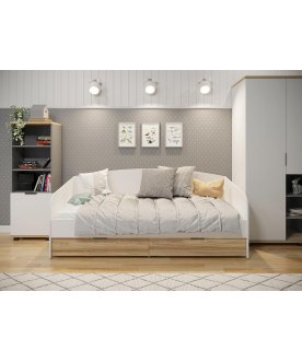 Книжный шкаф Скайлайт СЛ-5К правый блэквуд ячменный / графит / белый / меренга