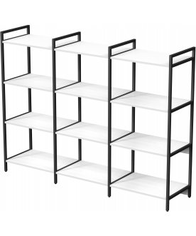 Книжный шкаф тройной 4 полки cubos 10ССТ.4.600 белый / черный