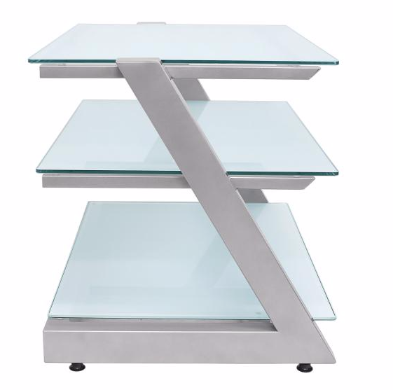 ТВ-тумба Зетка 80 см стекло серебристое