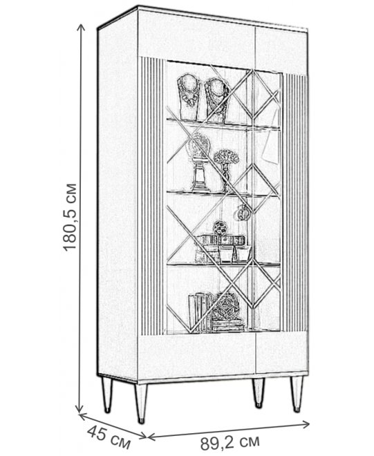 Витрина Rimini Solo левая белый / золото