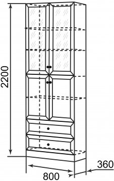 Витрина Брайтон 14 ясень асахи