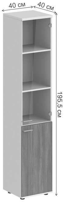 Витрина SG.802.WH.OD.GL.R белый / дуб темный