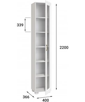 Книжный шкаф Монблан МБ-22К белое дерево