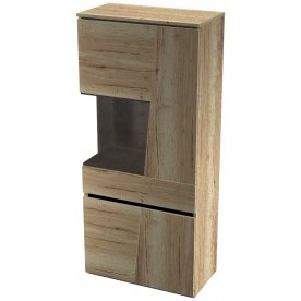 Витрина Стреза дуб галифакс натуральный / бетон чикаго темно-серый низкая