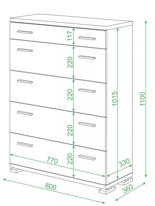 Комод КМ-1 нельсон / белый жемчуг