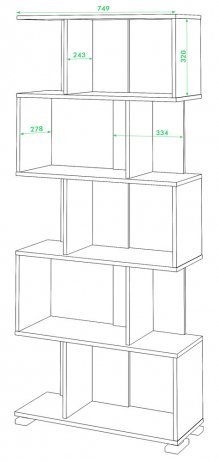 Cтеллаж СЛ-5 КВ карамель / венге
