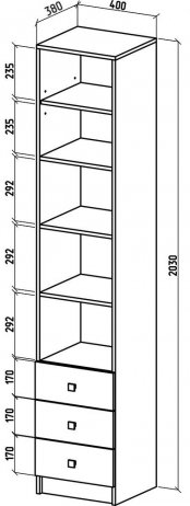Стеллаж Бостон-6 белый