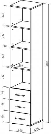 Стеллаж Марс-2 дуб сонома