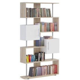 Стеллаж СТ-2 с дверями дуб сонома / белый