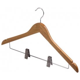 Вешалки-плечики Brabix Стандарт 6 штук размеры 48-50 с клипсой для брюк