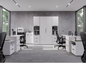 Комплект для кабинета Оптима ОП-114 белый структурный / меренга комплектация 6