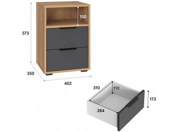 Комплект для кабинета Оптима ОП-115 дуб крафт золотой / графит комплектация 7