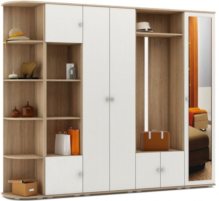 Модульная прихожая Марокко-6 дуб сонома / белый