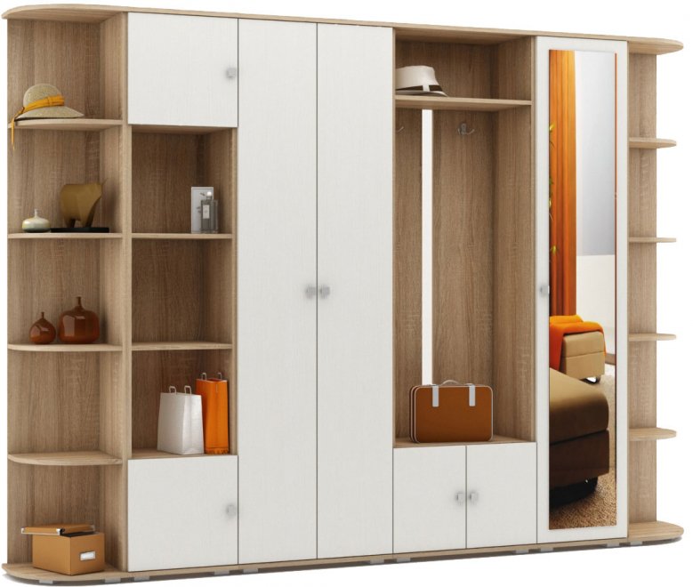 Модульная прихожая Марокко-7 дуб сонома / белый