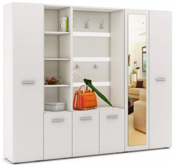 Модульная прихожая Марс-3 белое дерево