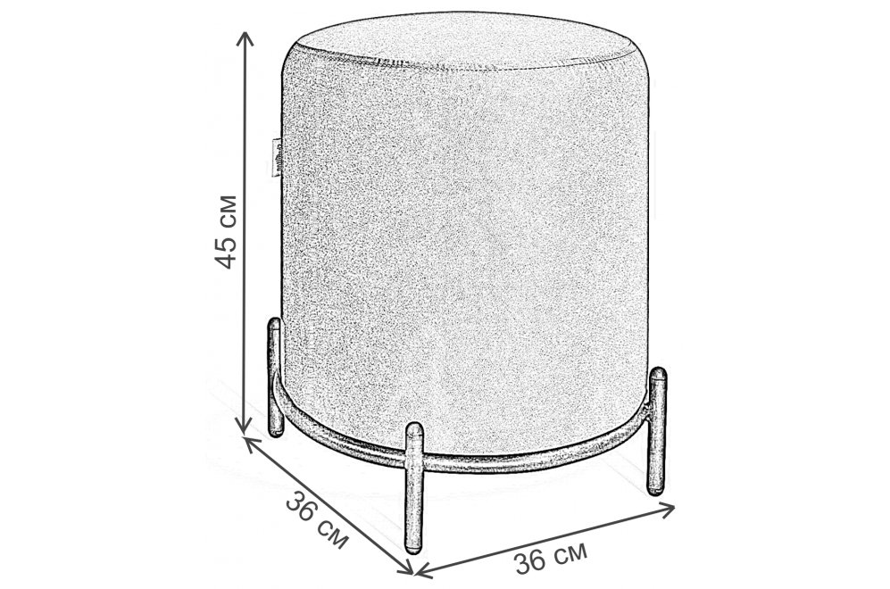 Пуф SHT-B6 угольно-серый / черный муар