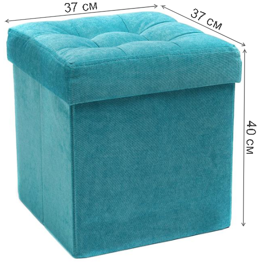 Пуф Складной микровельвет бирюзовый