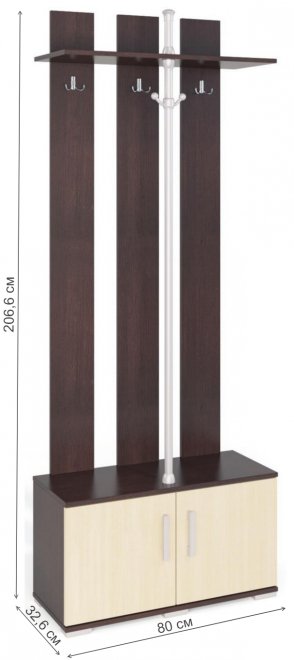 Готовая прихожая Вента-1 венге / дуб молочный