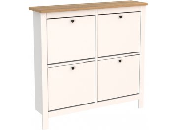 Тумба для обуви Сага 92х122 белая белый / ясень