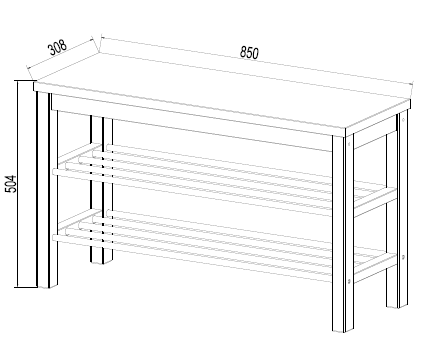 Обувница Кантри 85х50 белая