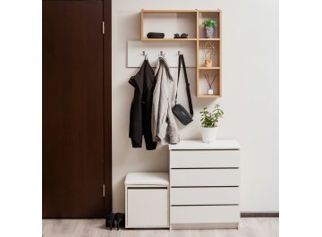 Вешалка настенная Милан лдсп белый дуб / крафт золотой