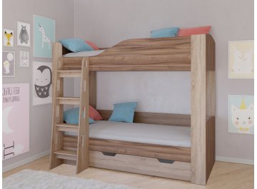 Двухъярусная кровать Астра 2 дуб сонома / орех