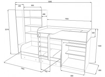 Двухъярусная кровать Лео