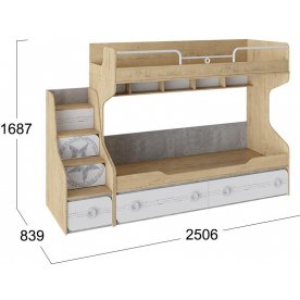 Двухъярусная кровать Мегаполис СМ-315.11.01 с лестницей