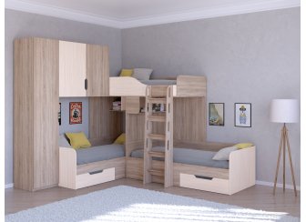 Двухъярусная кровать Трио/1