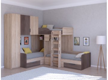 Двухъярусная кровать Трио/1