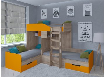 Двухъярусная кровать Трио