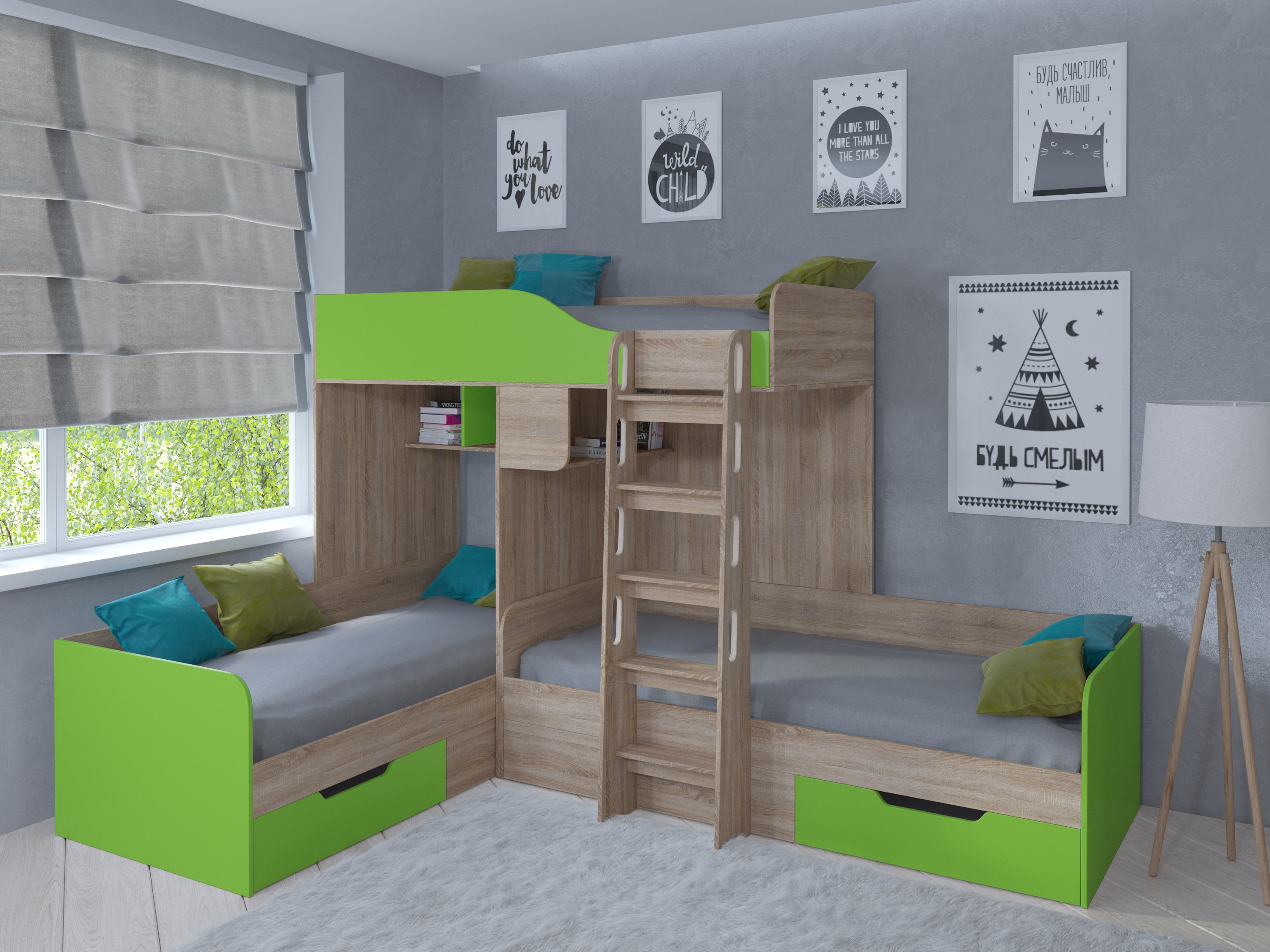 дуб сонома / салатовый