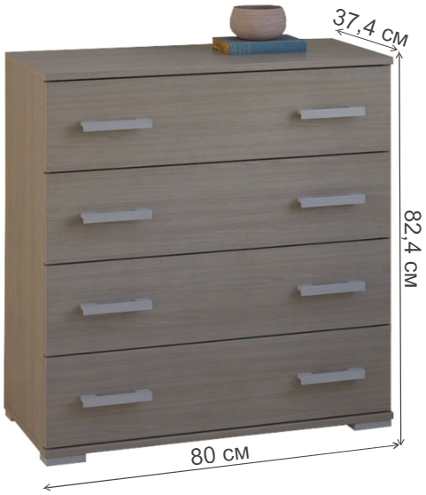 Комод Вента-95 ясень светлый