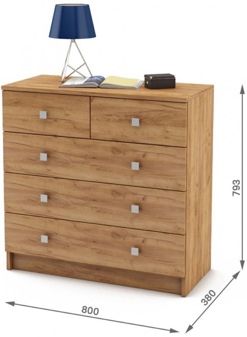 Комод Бостон-10 дуб золотистый