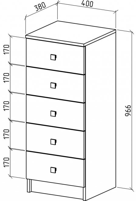 Комод Бостон-3 белый