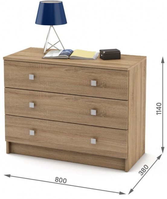 Комод Бостон-5 дуб сонома