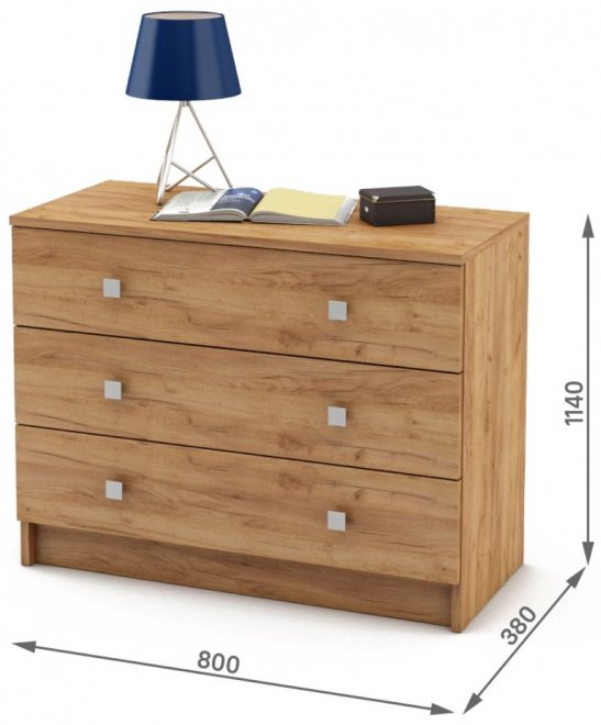 Комод Бостон-5 дуб золотистый