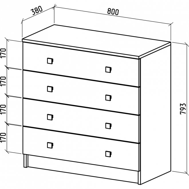 Комод Бостон-6 дуб молочный