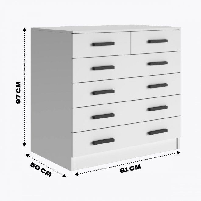 Комод Бостон 6 ящиков белый