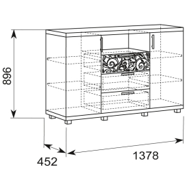 Комод комбинированный Ирис 2 дуб тортона