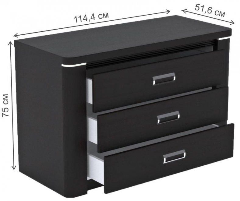 Комод Магнолия малый дуб венге