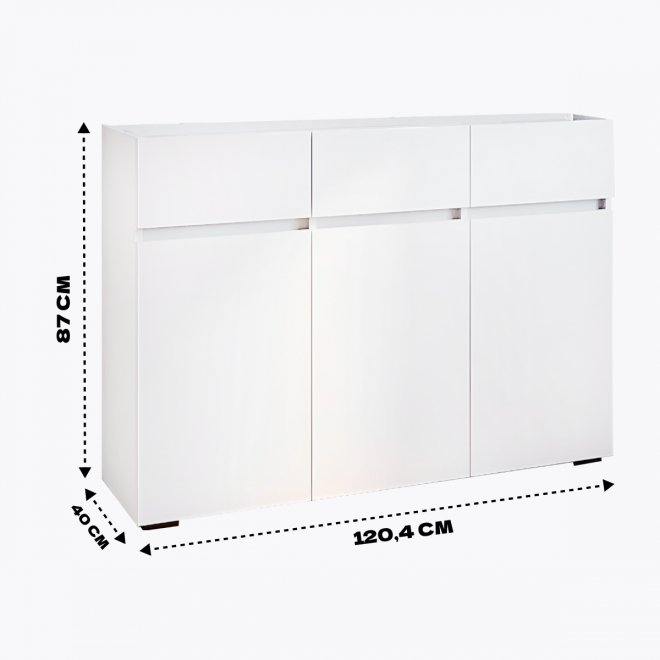 Комод Мика три ящика белый