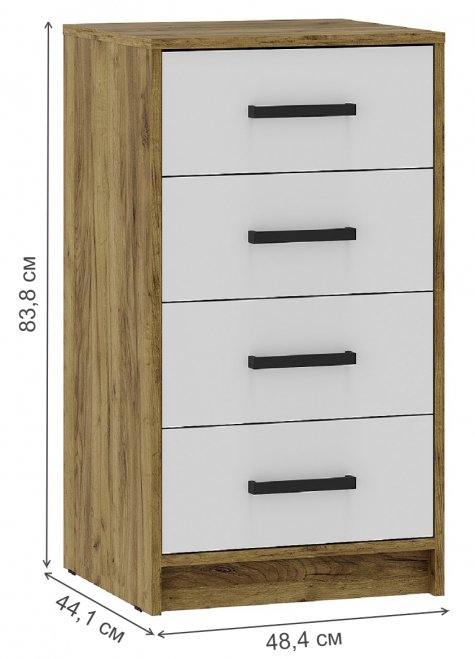 Комод Мия КМ-02 крафт / белый